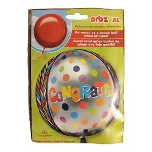 Orbz Dotty Geometric Congrats Balloon